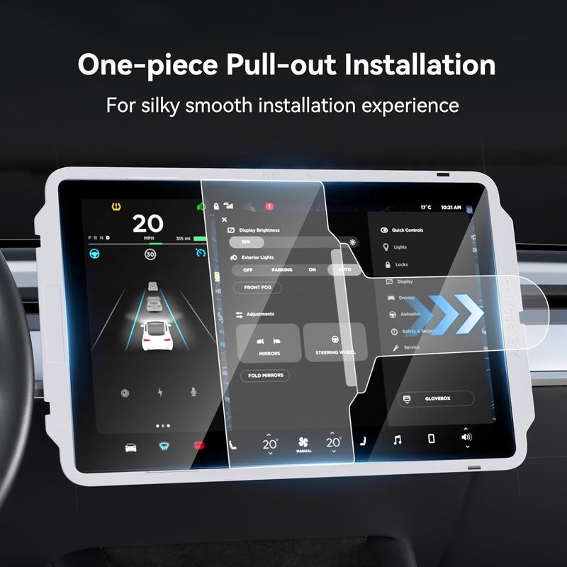 SUMK Screen Protector for Tesla Model Y /3 Accessories (No for 3 Highland & Y Juniper), [9H & Anti-scratch & Fingerprint] 15 inch Front Protector for Model Y (2020~2024) Model 3 (2017~2023) - Glossy - Image 3